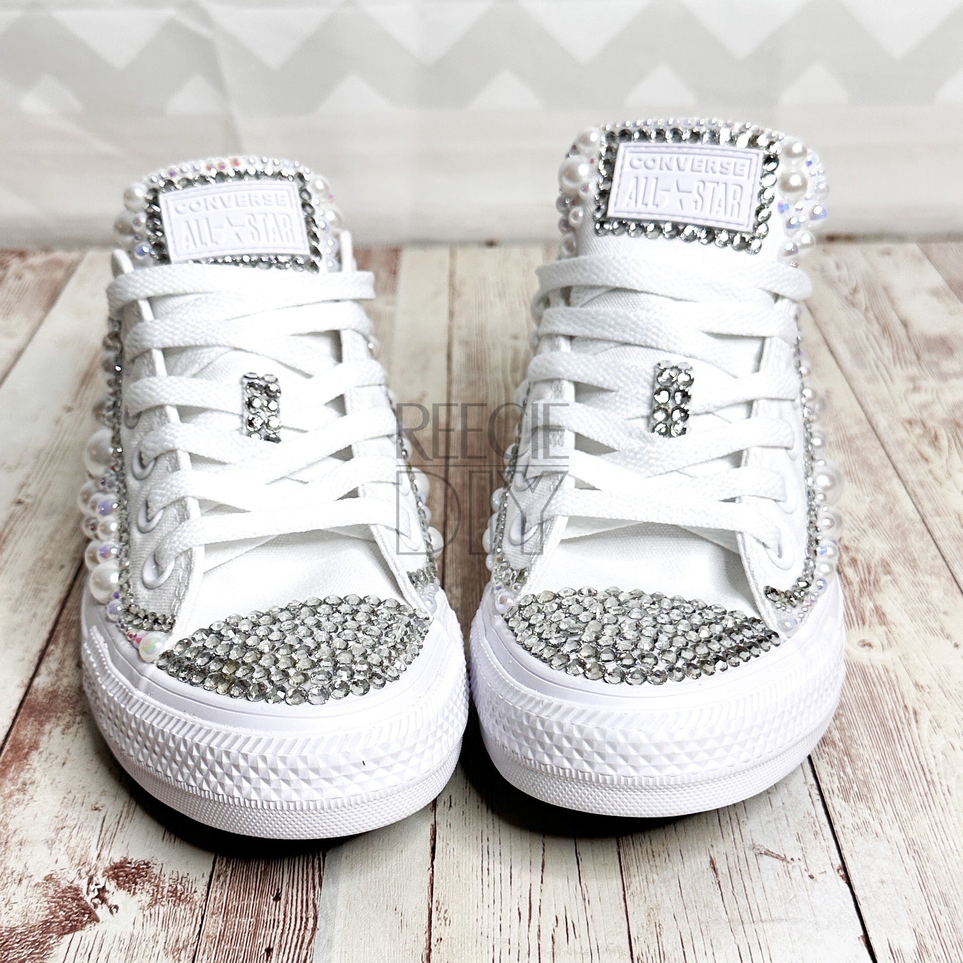 Bedazzled fashion converse high s