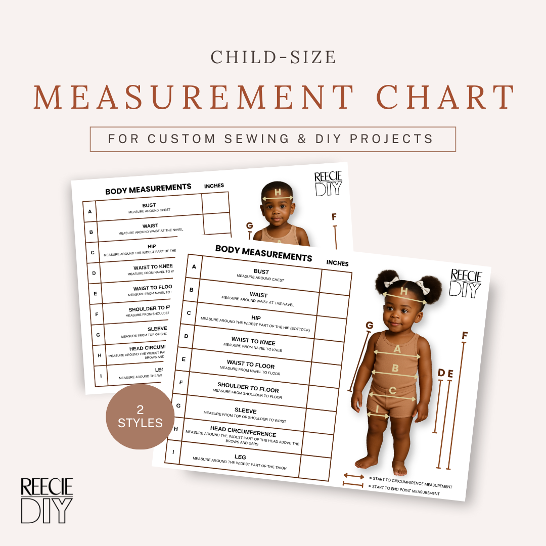 PRINTABLE Child Measurement Chart for Sewing and DIY