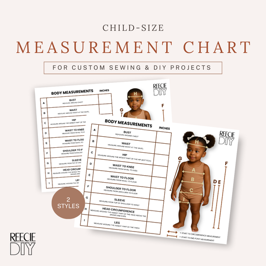 PRINTABLE Child Measurement Chart for Sewing and DIY