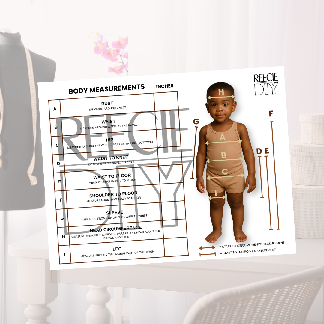 PRINTABLE Child Measurement Chart for Sewing and DIY