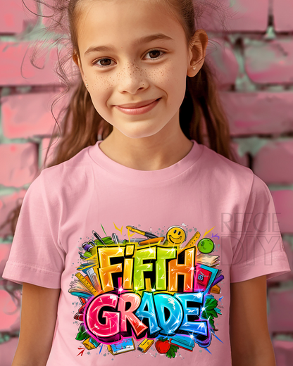 Colorful Back To School PINK Tee
