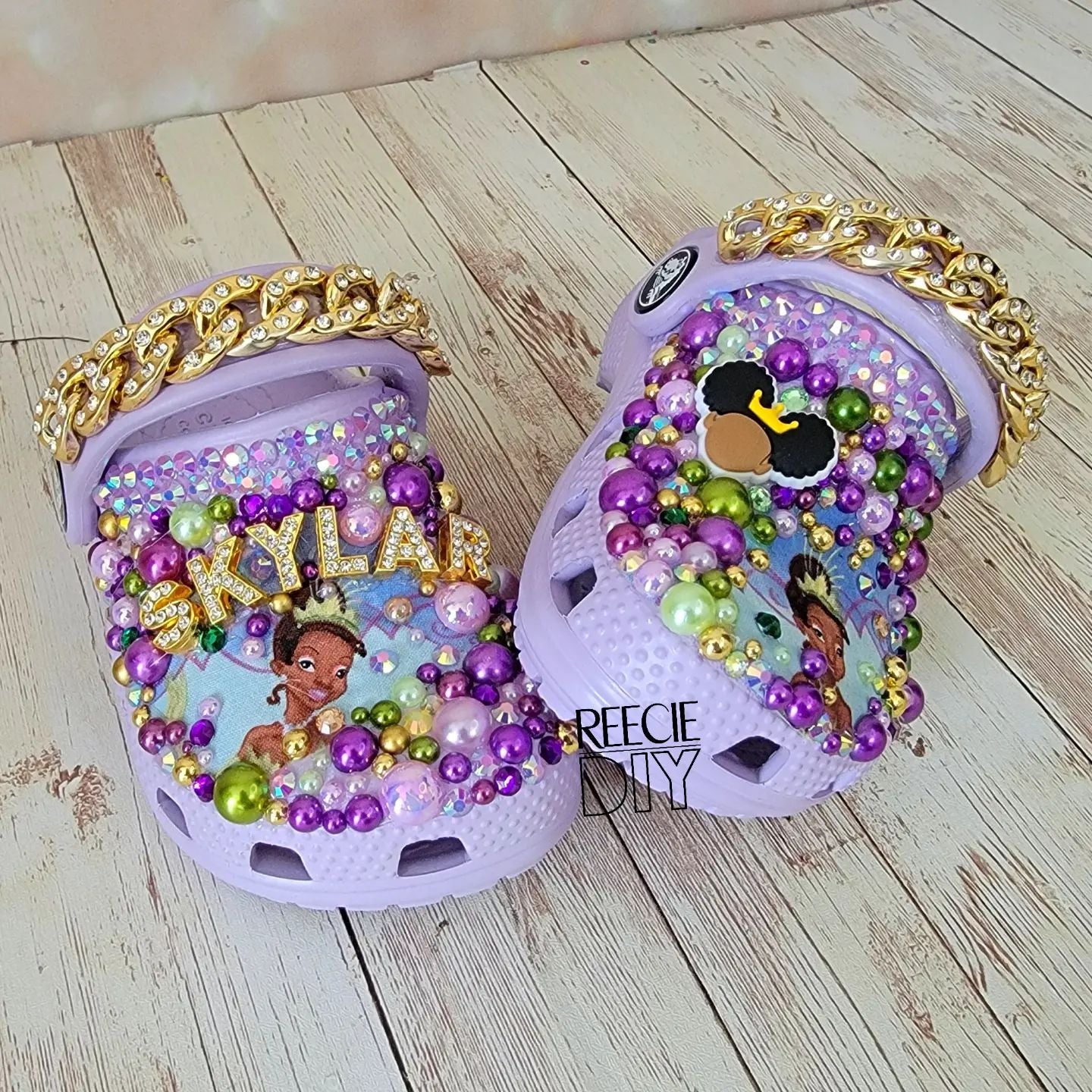 High quality toddler Crocs blinged