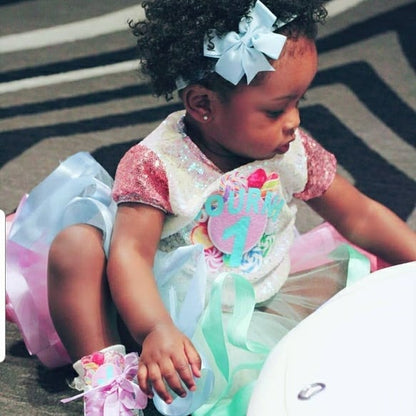 RIBBON TRIM TUTU & SEQUIN TEE SET