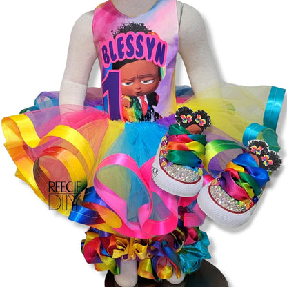 RIBBON TRIM TUTU & Corset Top